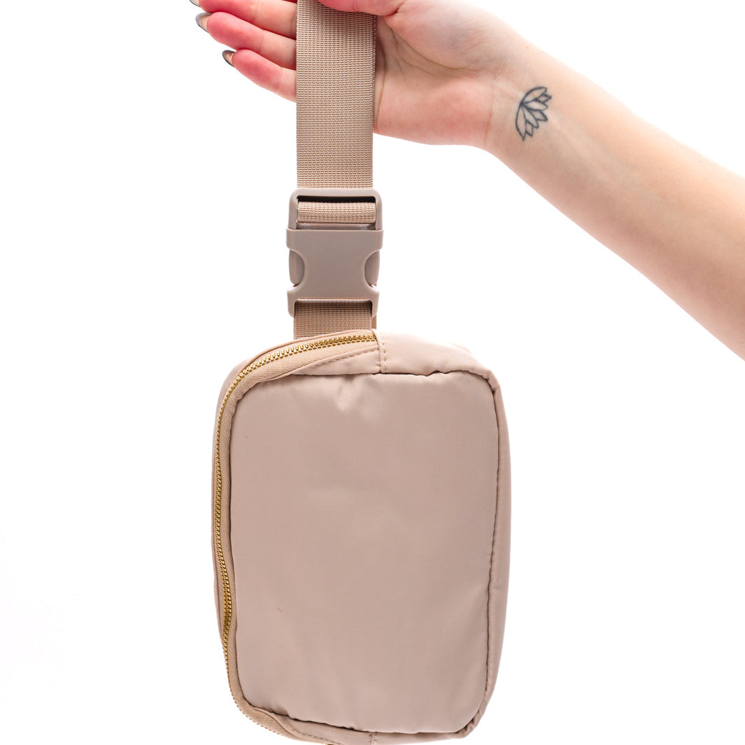 Everywhere I Go Crossbody Belt Bag in Khaki