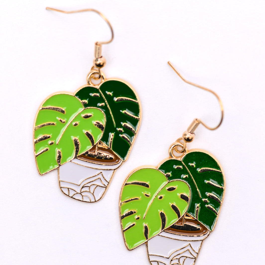 Plant Lover Potted Plant Earrings