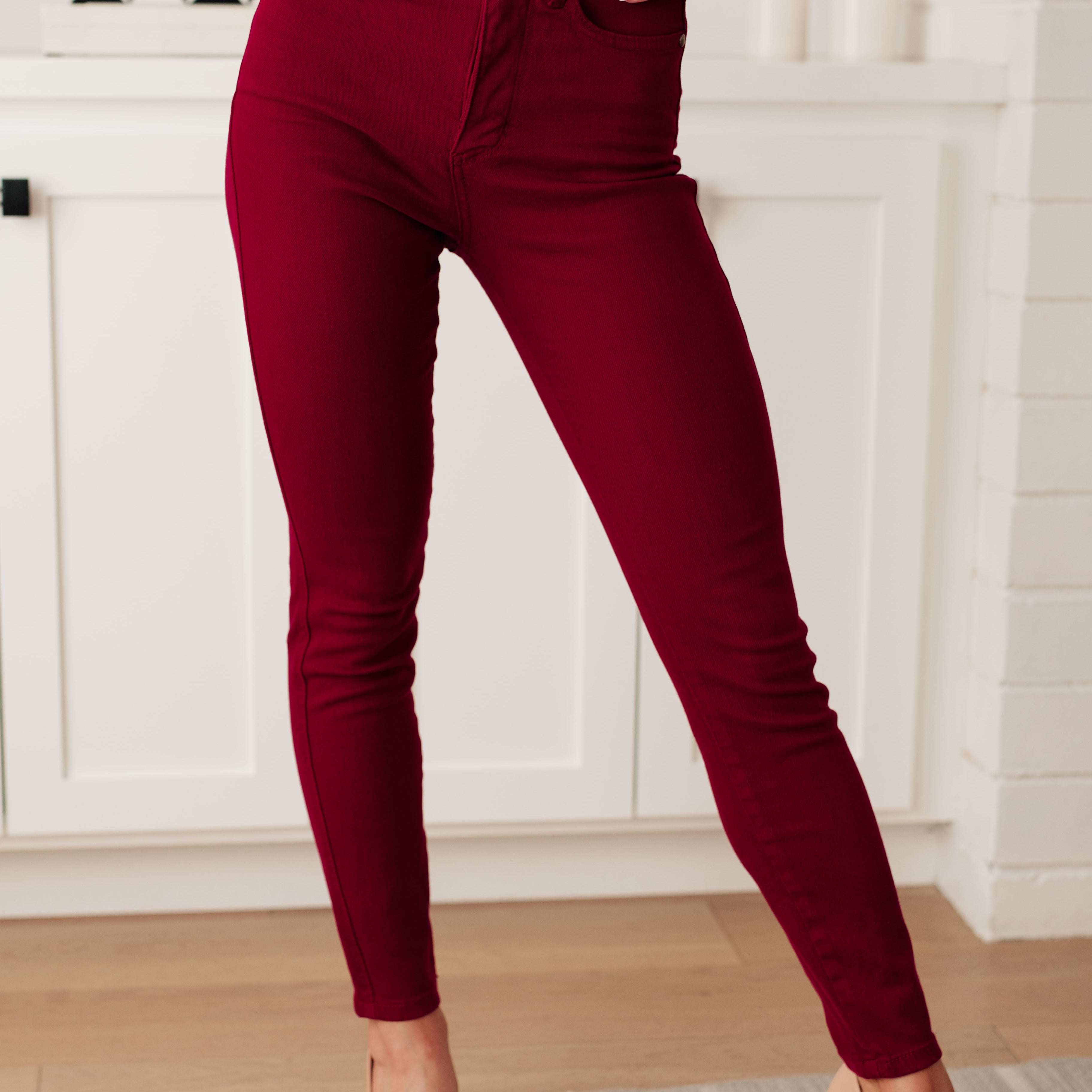 Judy Blue - Wanda High Rise Control Top Skinny Jeans Scarlet