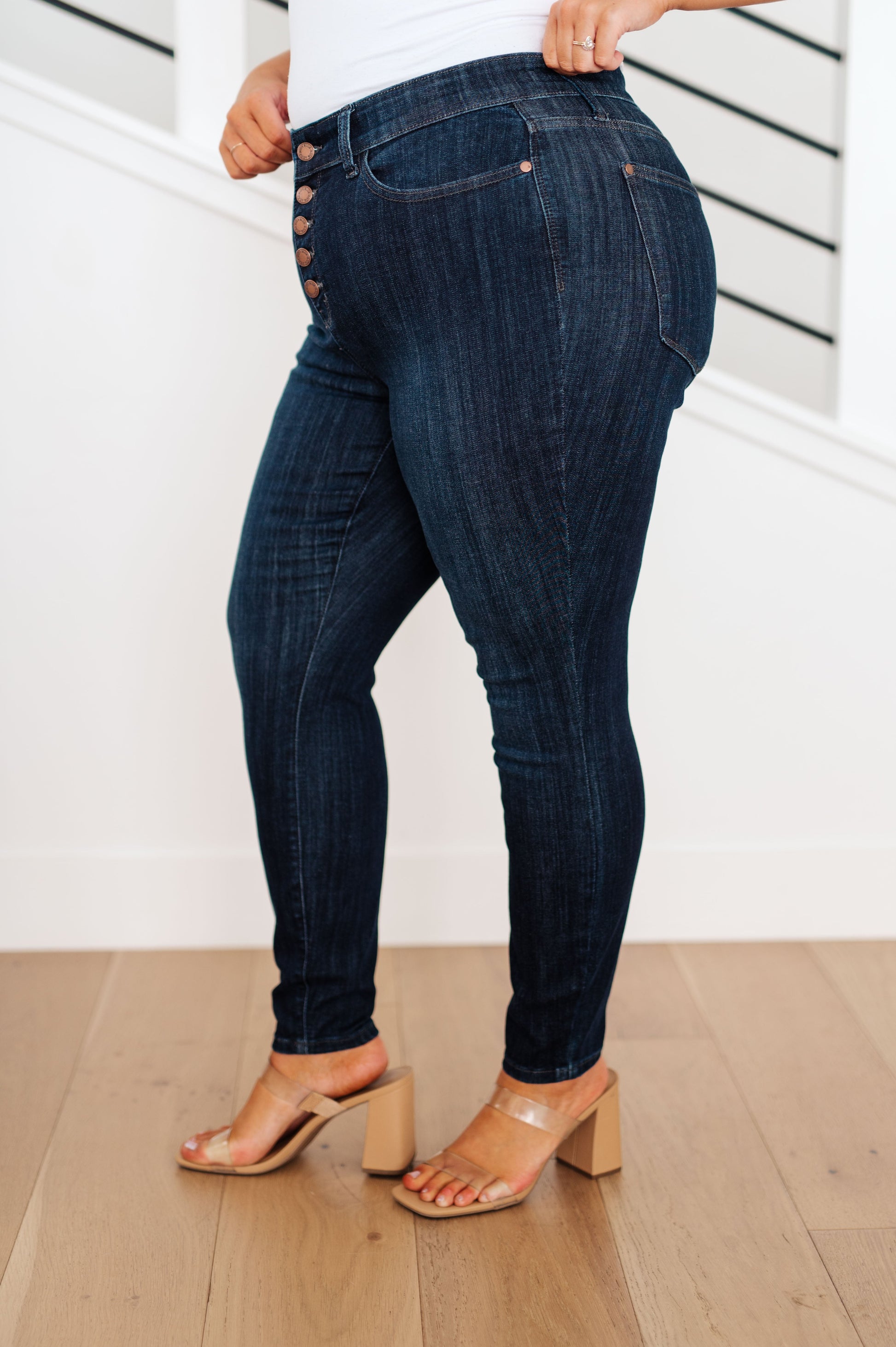 Judy Blue - Celecia High Waist Hand Sanded Resin Skinny Jeans