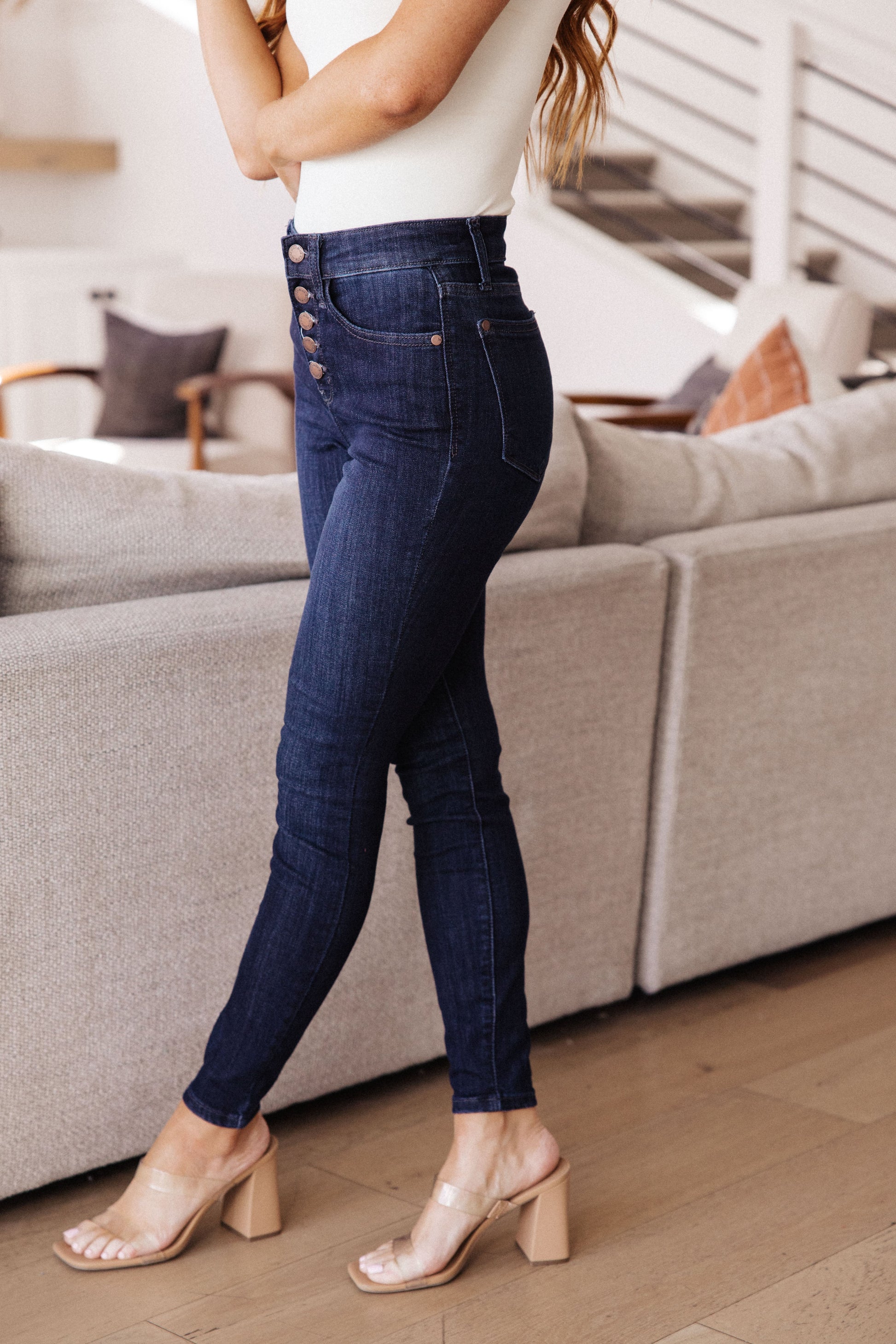 Judy Blue - Celecia High Waist Hand Sanded Resin Skinny Jeans