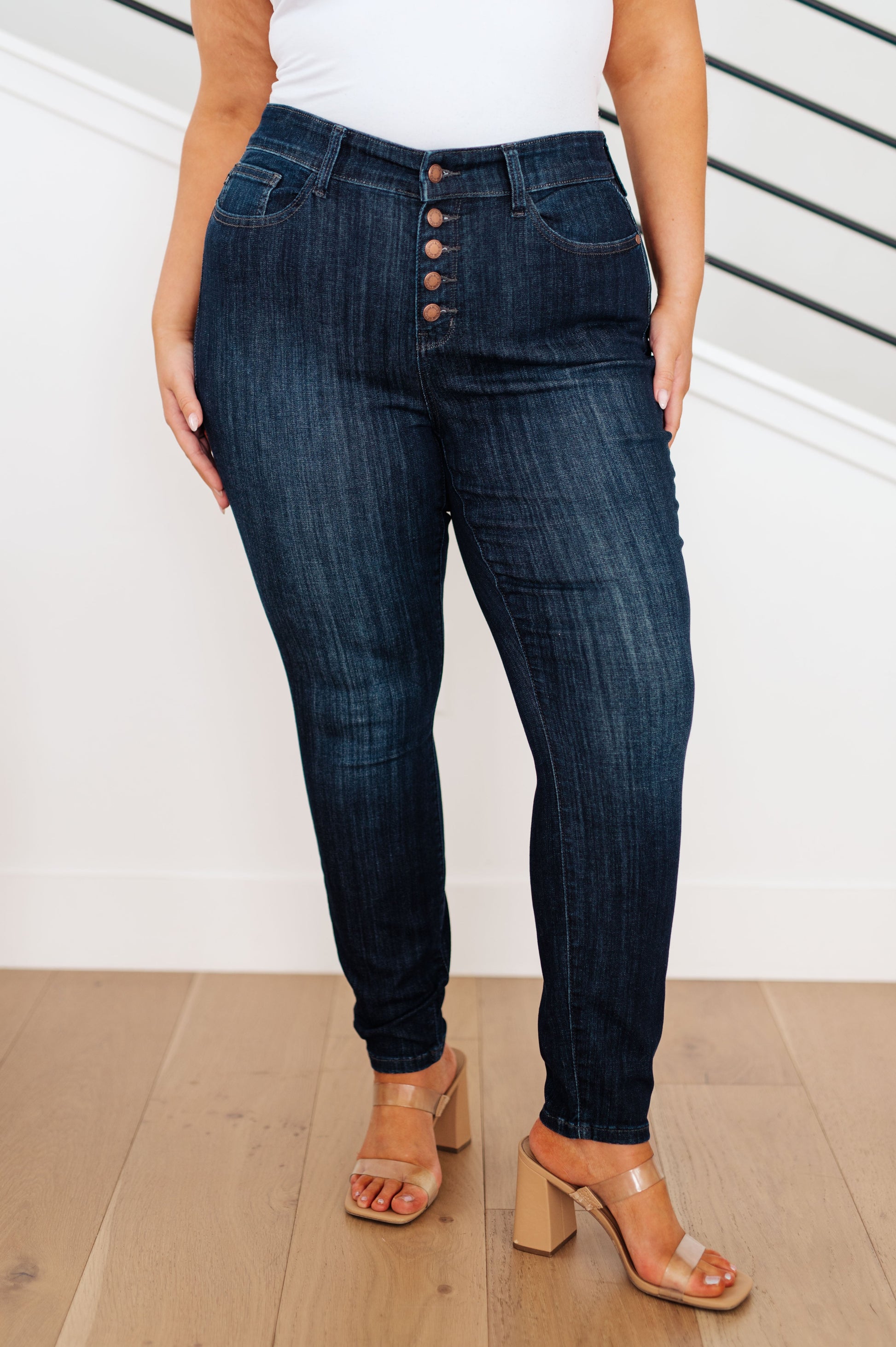Judy Blue - Celecia High Waist Hand Sanded Resin Skinny Jeans