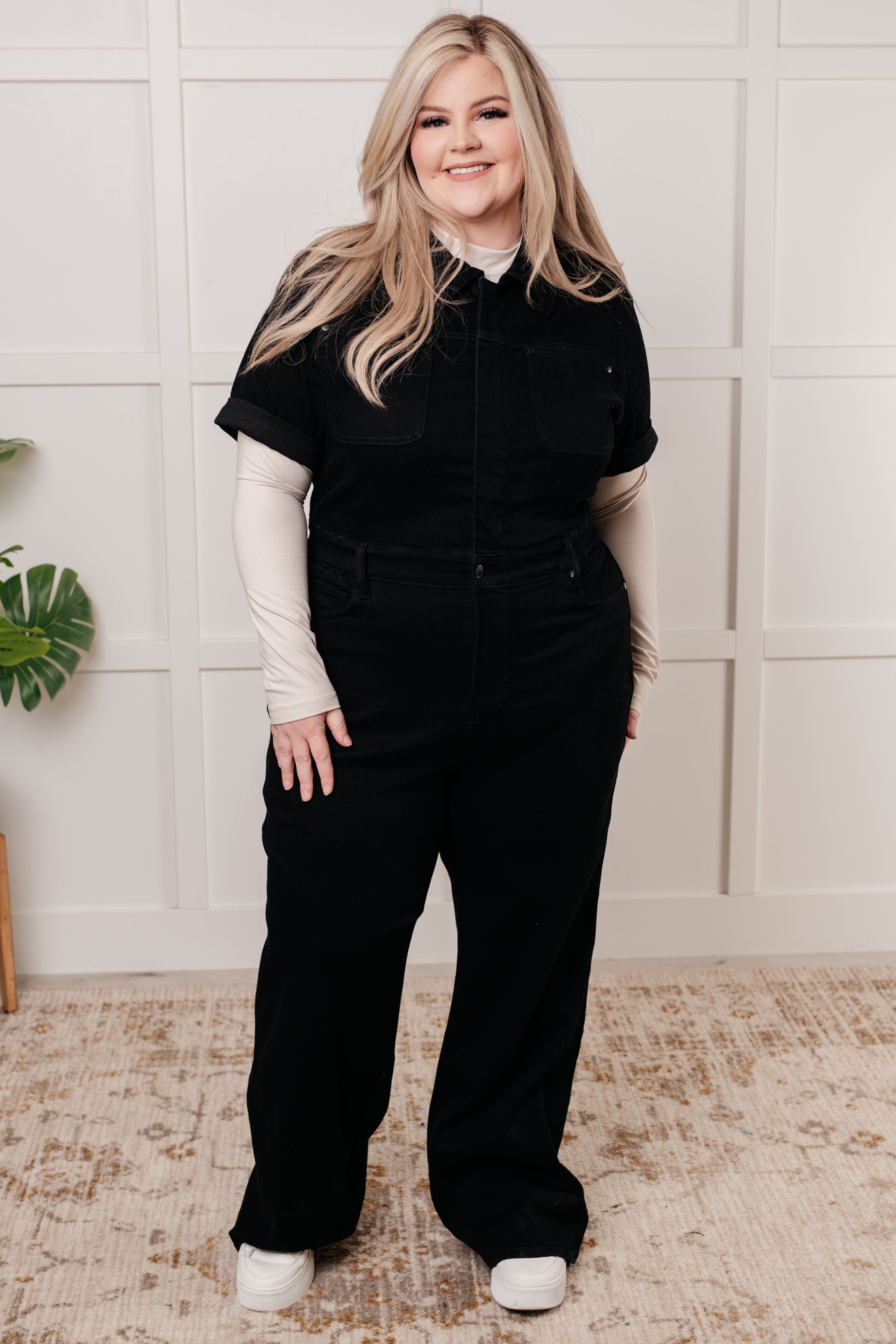 Judy Blue - Tilda Short Sleeve Control Top Denim Jumpsuit
